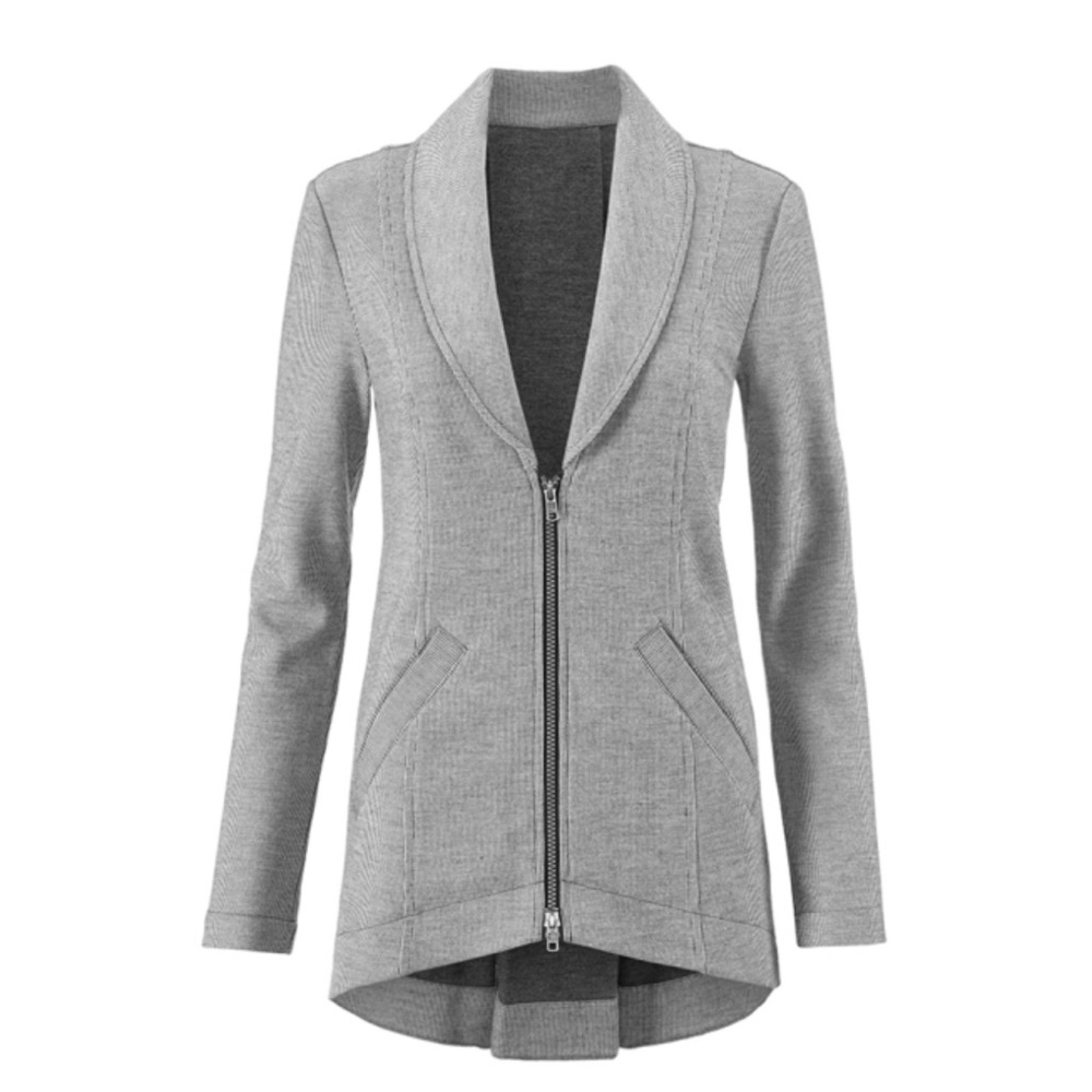 CAbi Women's Gray Zip-Up Blazer